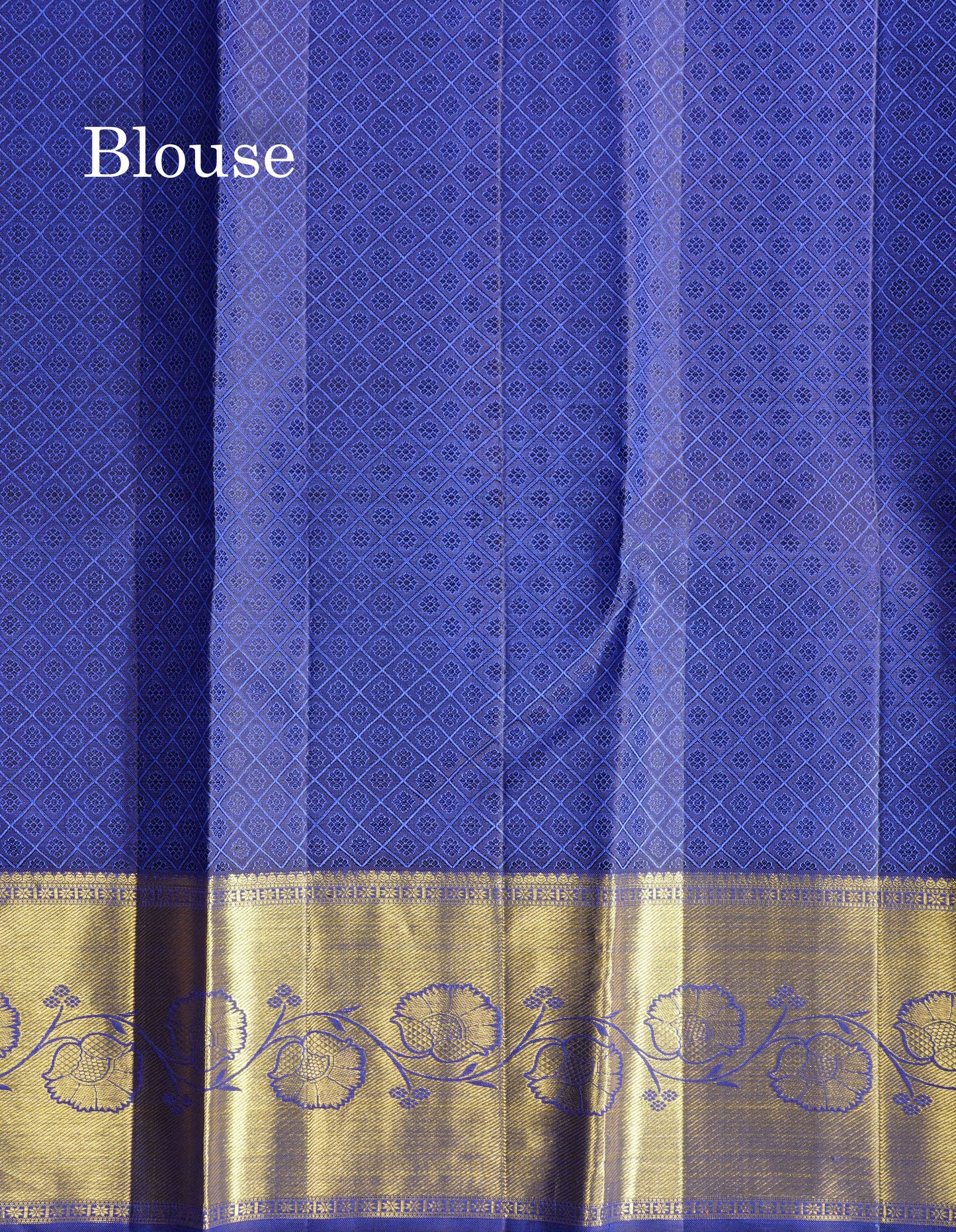 Beautiful Navy Blue Menakari Work Bridal Pure Kanjivaram Silk Saree With Self Border
