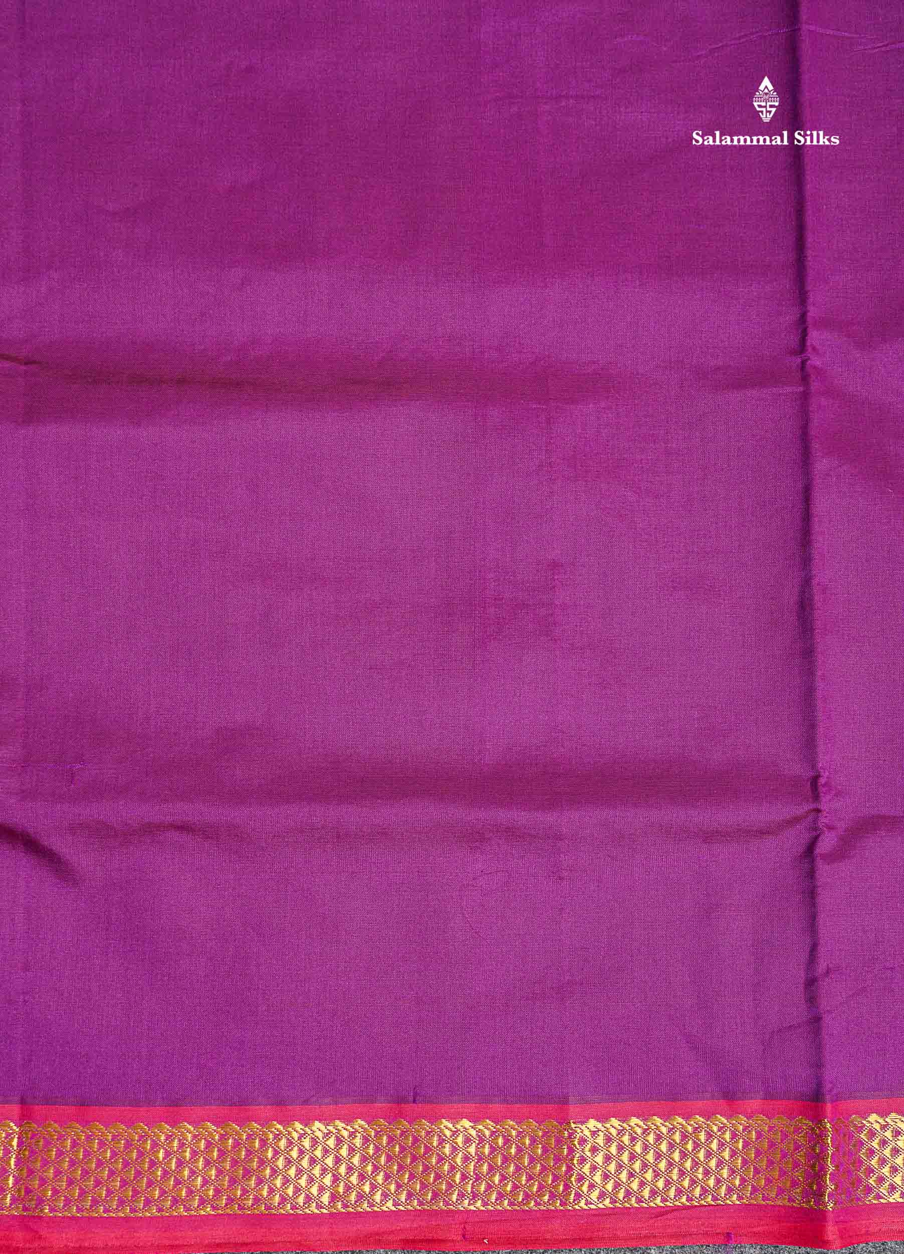 Small Border Of Dark Purple Semi Silk Cotton Saree 