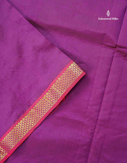 Semi Silk Cotton Saree - Dual Tone Grey Colour Body Plain With Small Border | 10 Yards