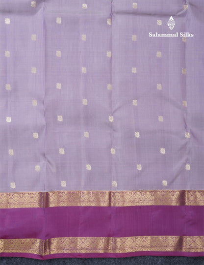 Light Lavender Puremix Silk Saree With Contrast Pink Traditional Pink Gap Border