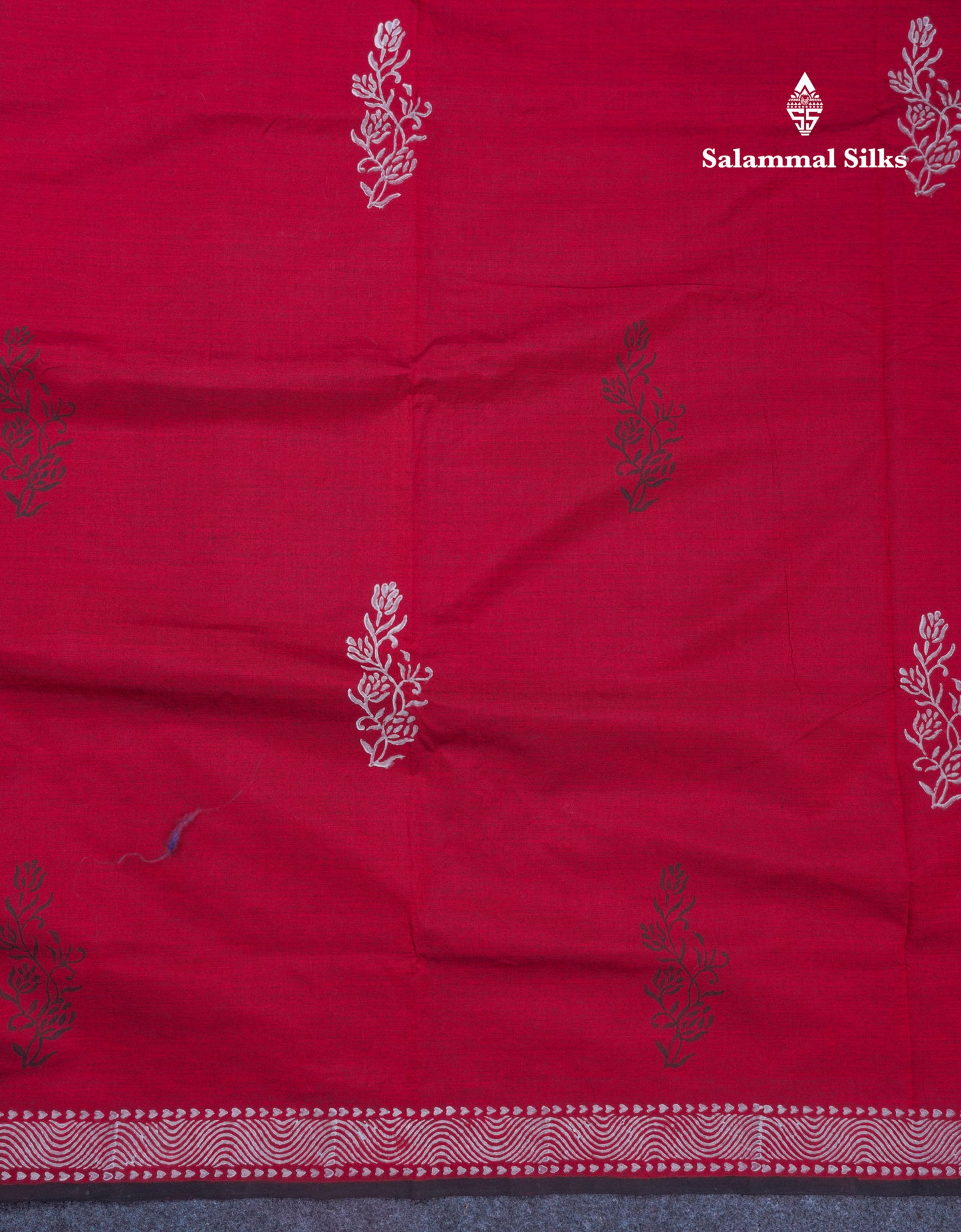 Beautiful Dark Maroon South Cotton Printed Saree With Contrast Grey White Blouse