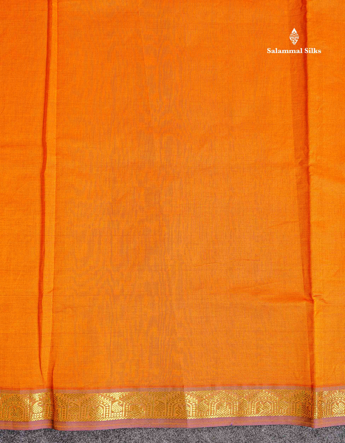 Traditional Border Of Orange Semi Silk Cotton Saree