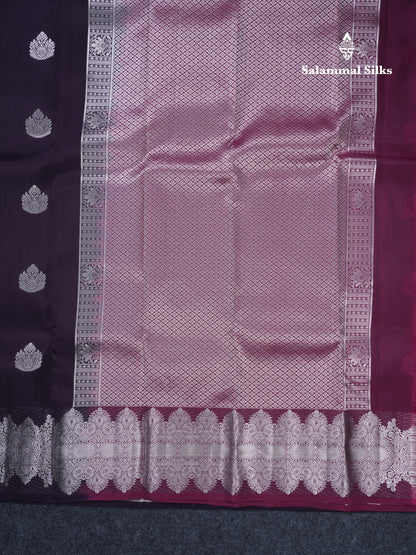 Royal Blue Puremix Silk Saree With Contrast Purple Blouse