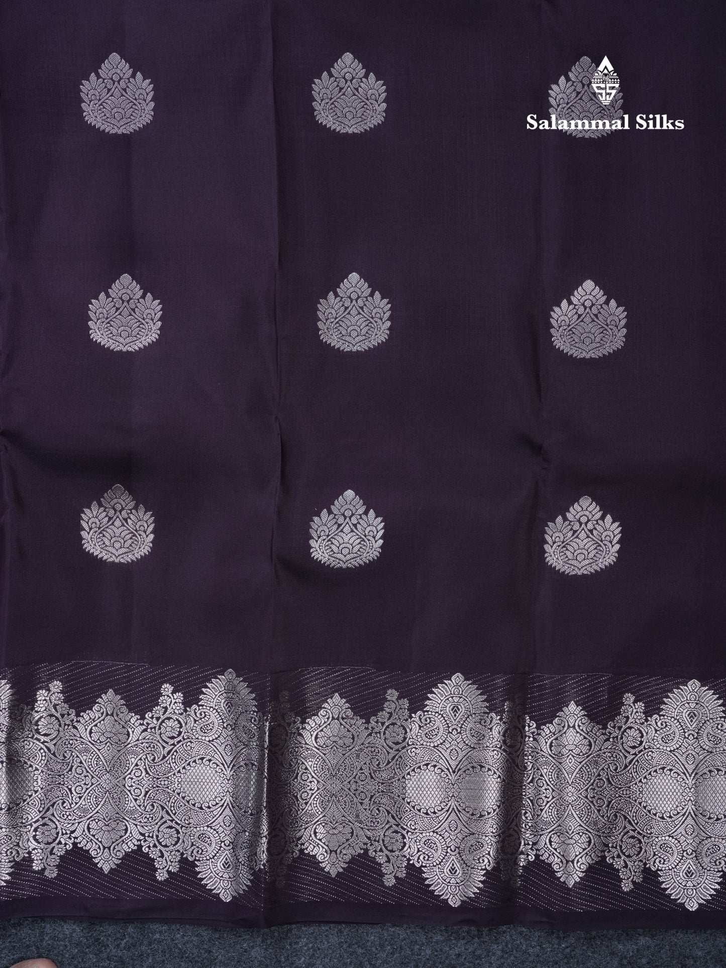 Royal Blue Puremix Silk Saree With Contrast Purple Blouse