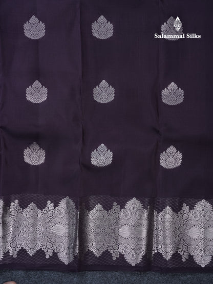 Royal Blue Puremix Silk Saree With Contrast Purple Blouse