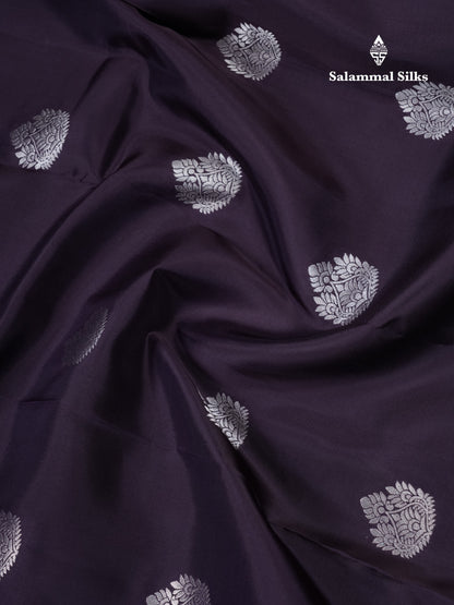 Royal Blue Puremix Silk Saree With Contrast Purple Blouse
