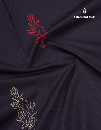 Beautiful Black South Cotton Printed Saree With Contrast Sandal White Blouse