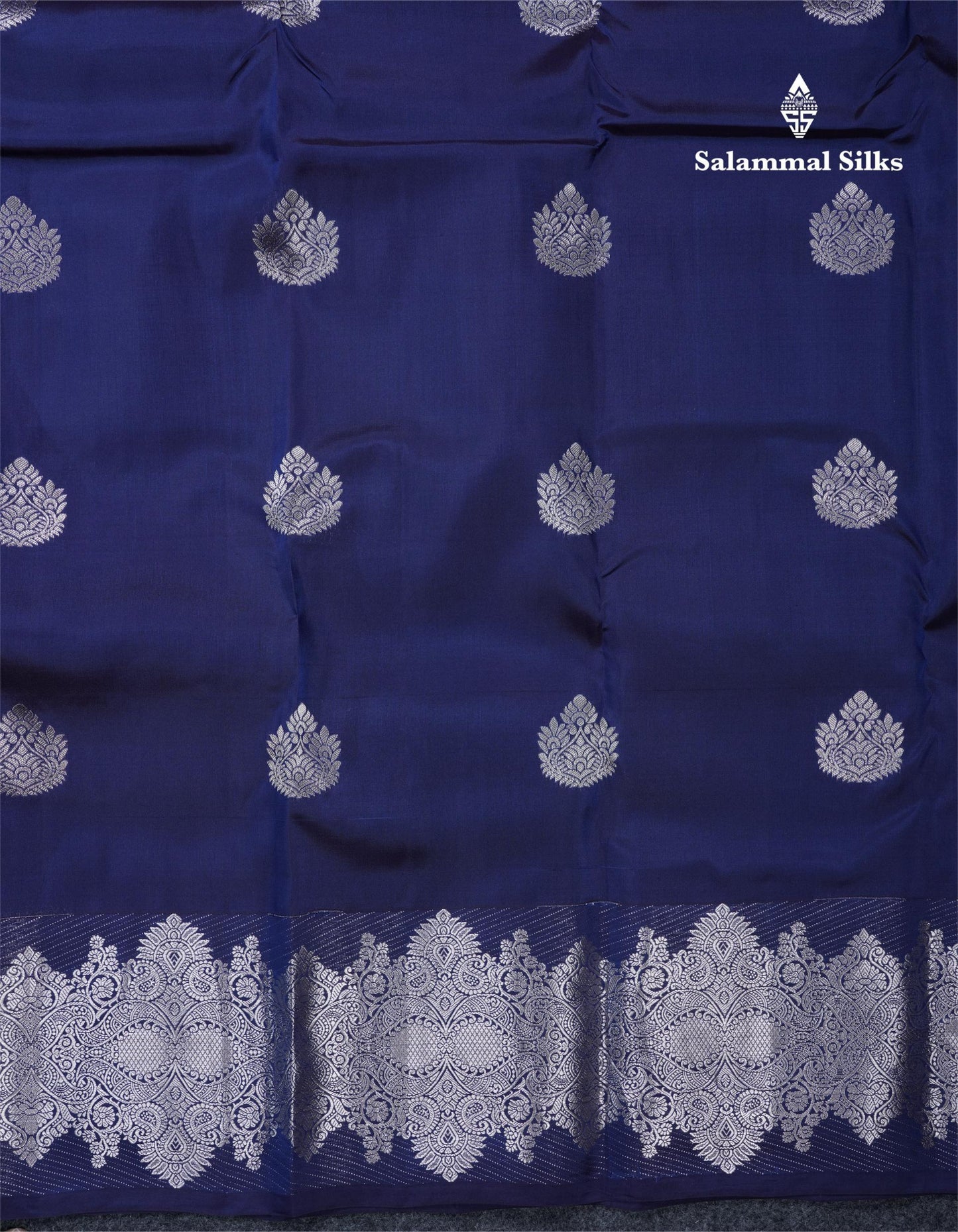 Royal Blue Puremix Silk Saree With Contrast Purple Blouse