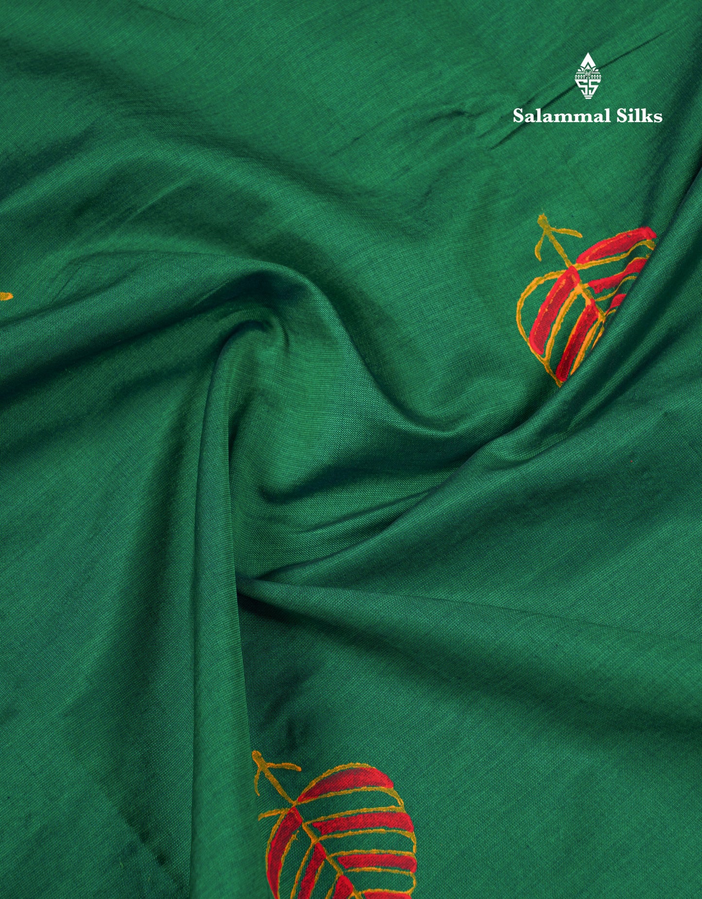 Beautiful Green South Cotton Printed Saree With Contrast Mustard Yellow Blouse