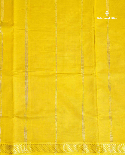 Pallu Of Dual Tone Grey Semi Silk Cotton Saree 