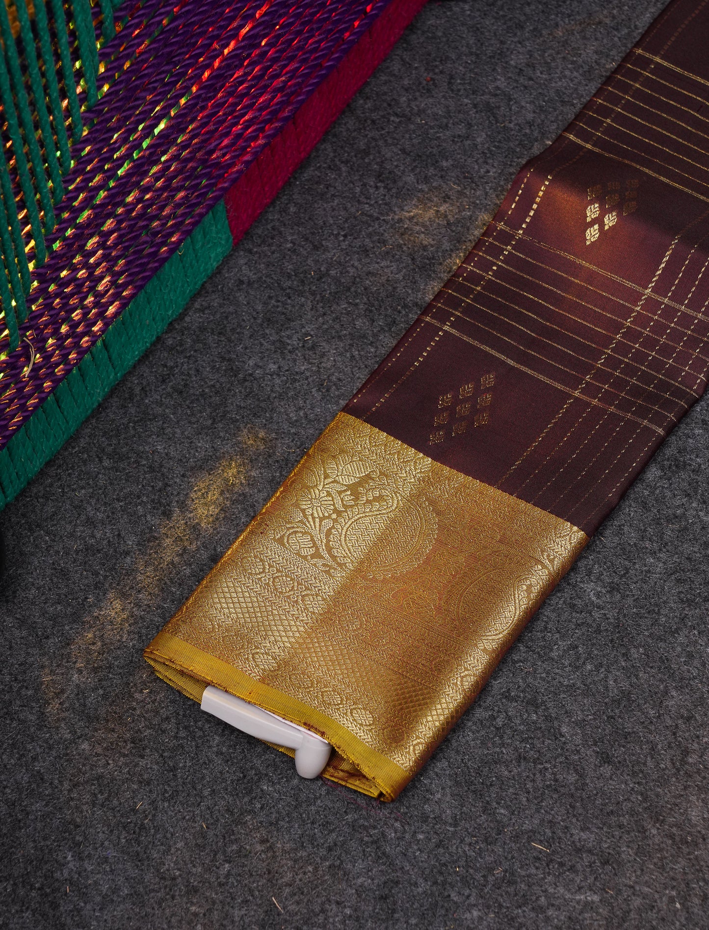 Beautiful Pure Silk Pattu Pavadai (Maroon) With Contrast Olive Mustard Yellow Blouse 18"