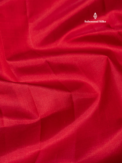 Maroon Colour Plain Pure Kanjivaram Silk Saree with Pallakku Border