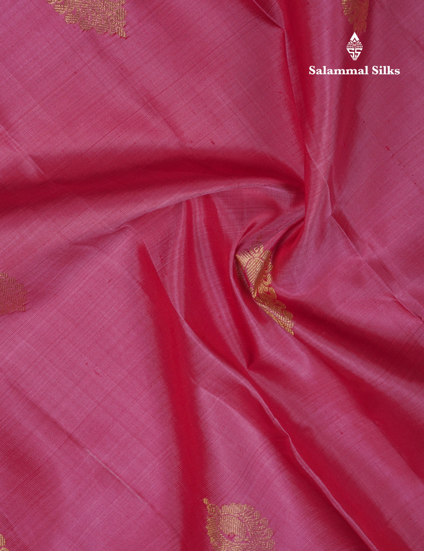 Beautiful Onion Pink Pure Kanjivaram Silk Saree With Contrast Maroon Traditional Temple Border