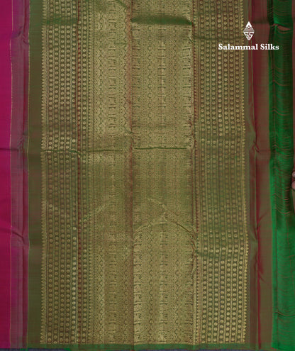 Beautiful Dual Tone Pink Pure Kanjivaram Silk Saree With Traditional Long One Side Border