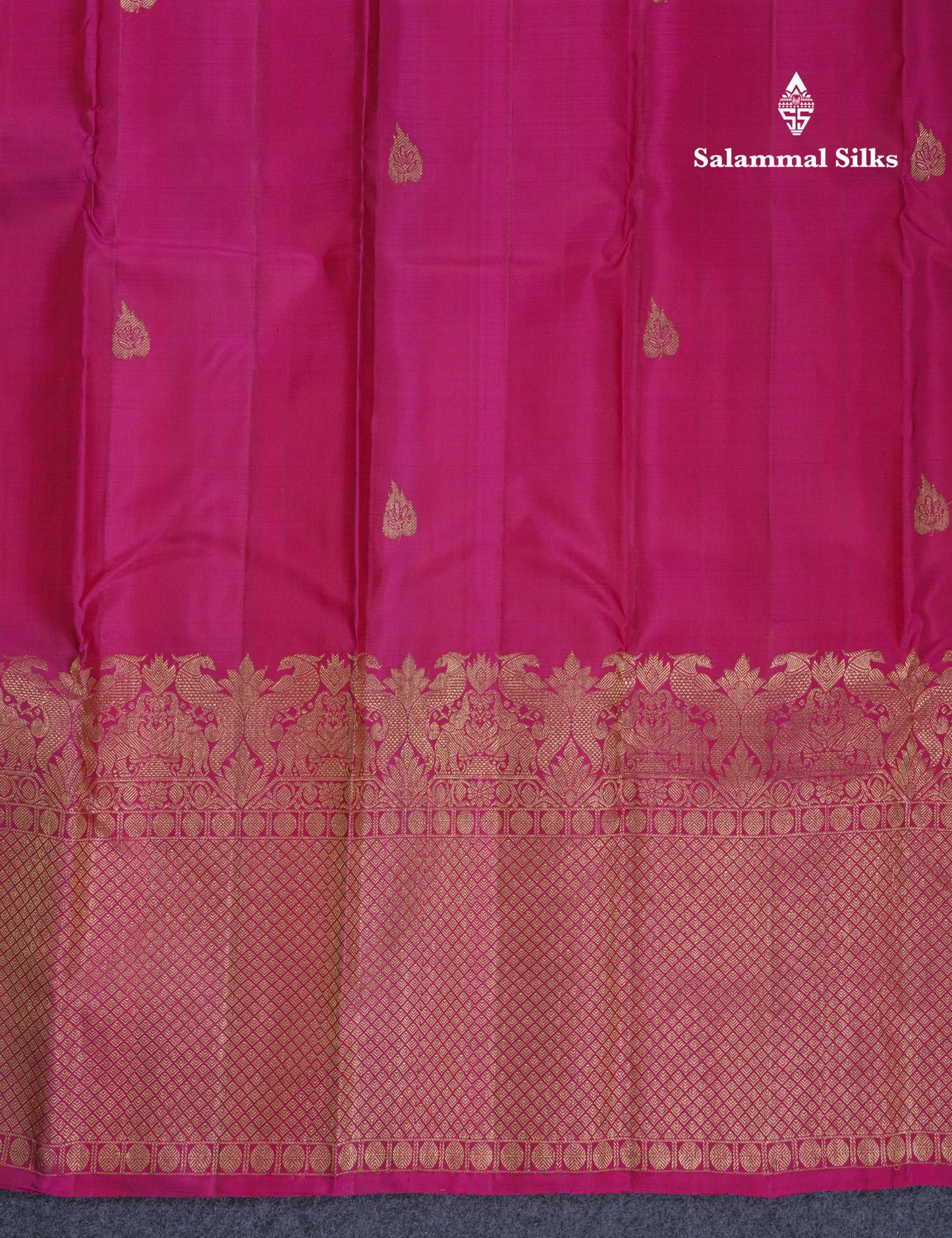 Beautiful Dual Tone Pink Pure Kanjivaram Silk Saree With Traditional Long One Side Border