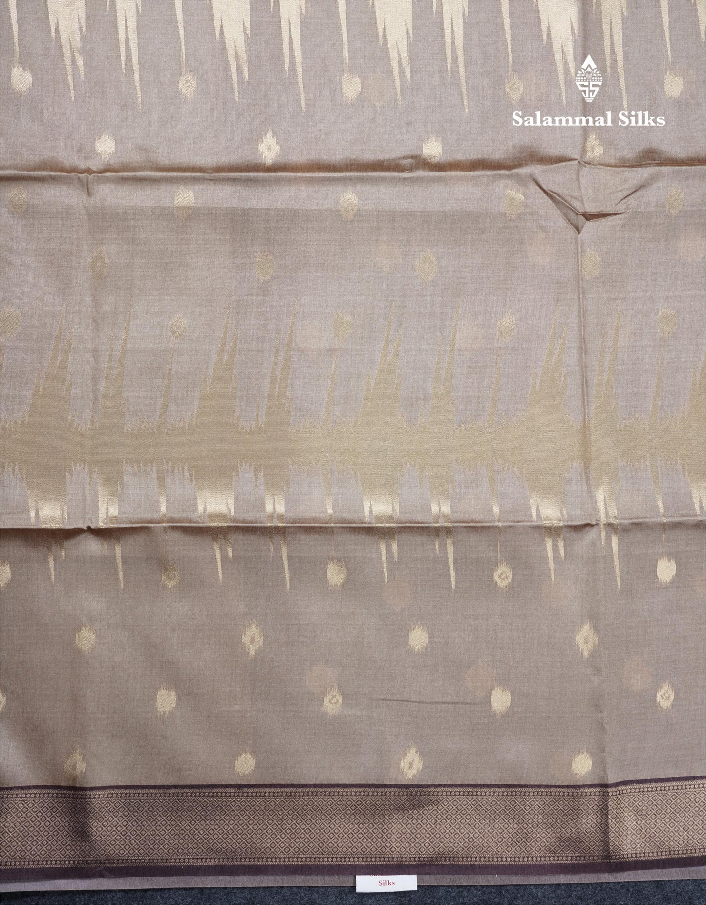 Light Chocolate Semi Tussar Silk Saree With Contrast Lavender Border