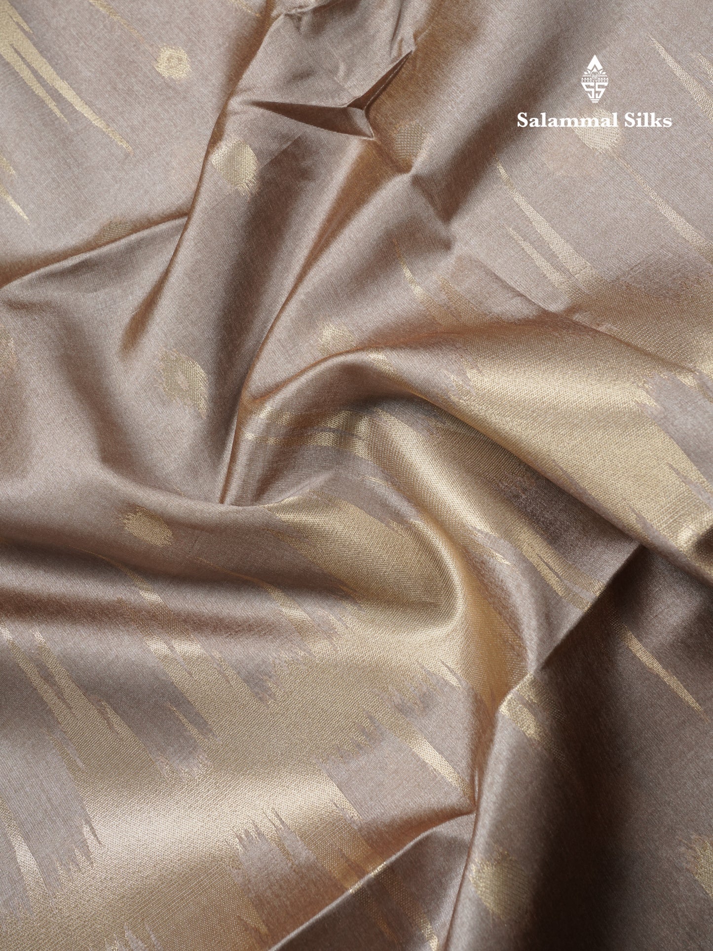 Light Chocolate Semi Tussar Silk Saree With Contrast Lavender Border