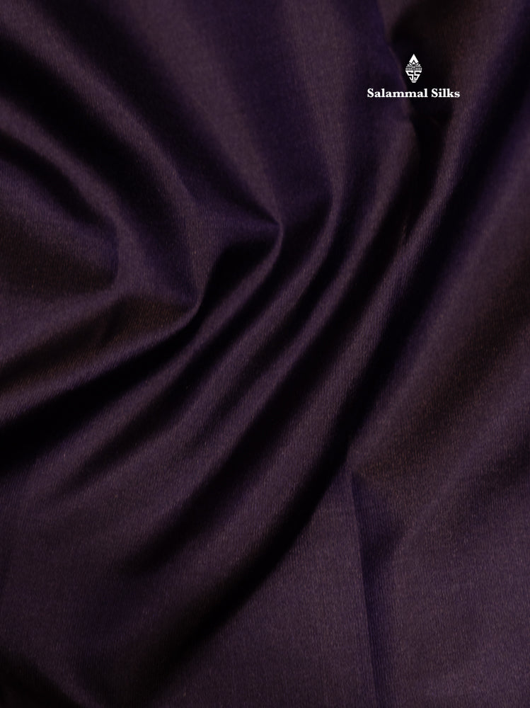 Navy Blue Colour Plain Pure Kanjivaram Silk Saree with Pallakku Border
