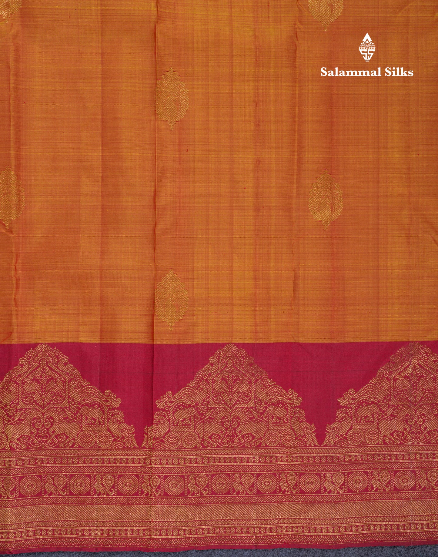 Beautiful Dual Tone Mustard Yellow Pure Kanjivaram Silk Saree With Contrast Maroon Traditional Evening Morning Border