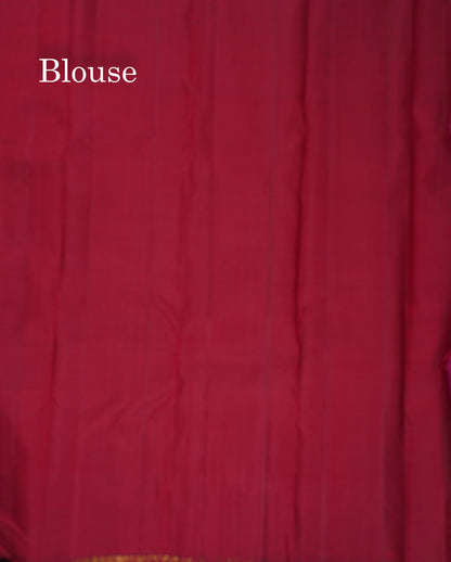 Beautiful Dual Tone Mustard Yellow Pure Kanjivaram Silk Saree With Contrast Maroon Traditional Evening Morning Border