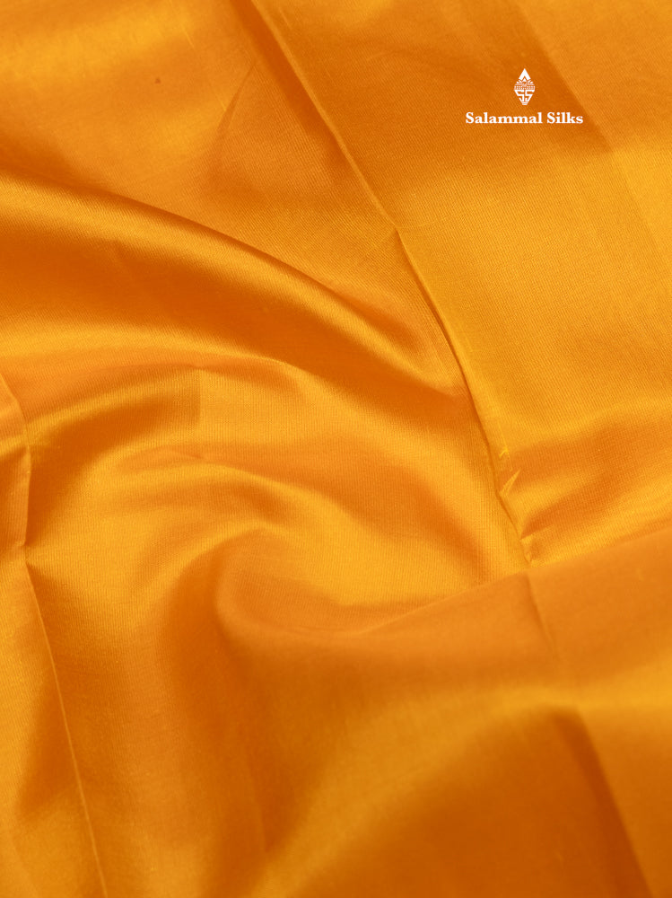 Mustard Yellow Colour Plain Pure Kanjivaram Silk Saree with Pallakku Border