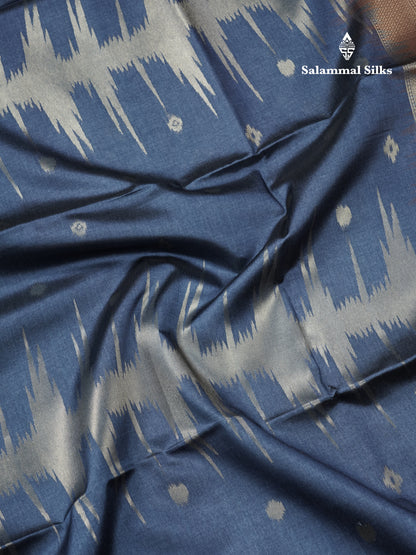 Light Chocolate Semi Tussar Silk Saree With Contrast Lavender Border