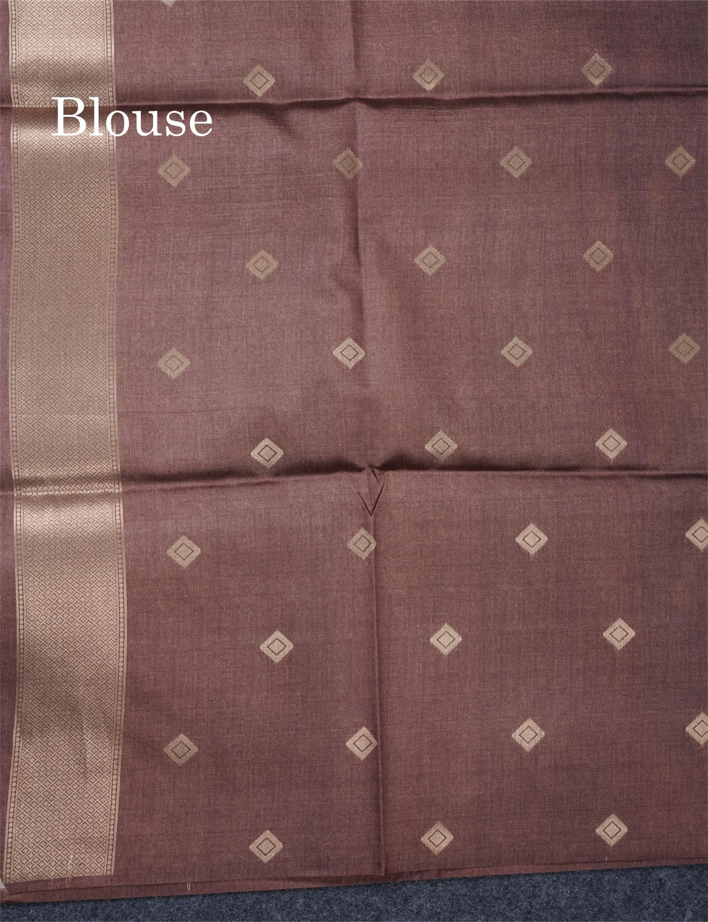Light Chocolate Semi Tussar Silk Saree With Contrast Lavender Border