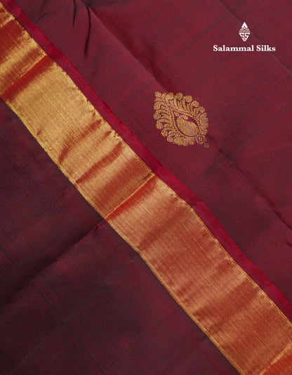Beautiful Dual Tone Mustard Yellow Pure Kanjivaram Silk Saree With Contrast Maroon Traditional Evening Morning Border
