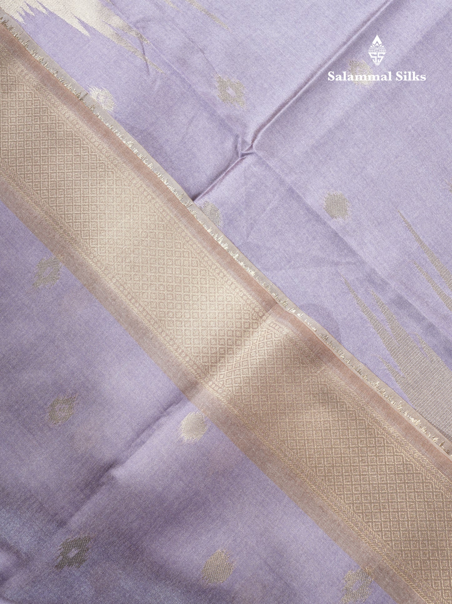 Light Chocolate Semi Tussar Silk Saree With Contrast Lavender Border
