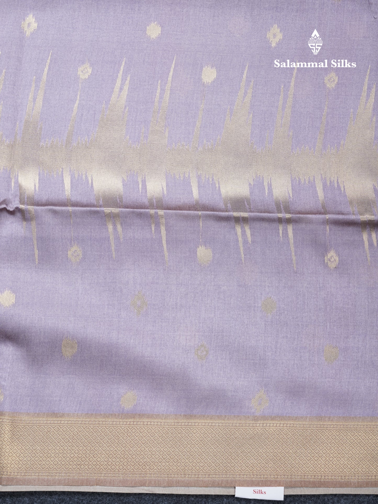 Light Chocolate Semi Tussar Silk Saree With Contrast Lavender Border
