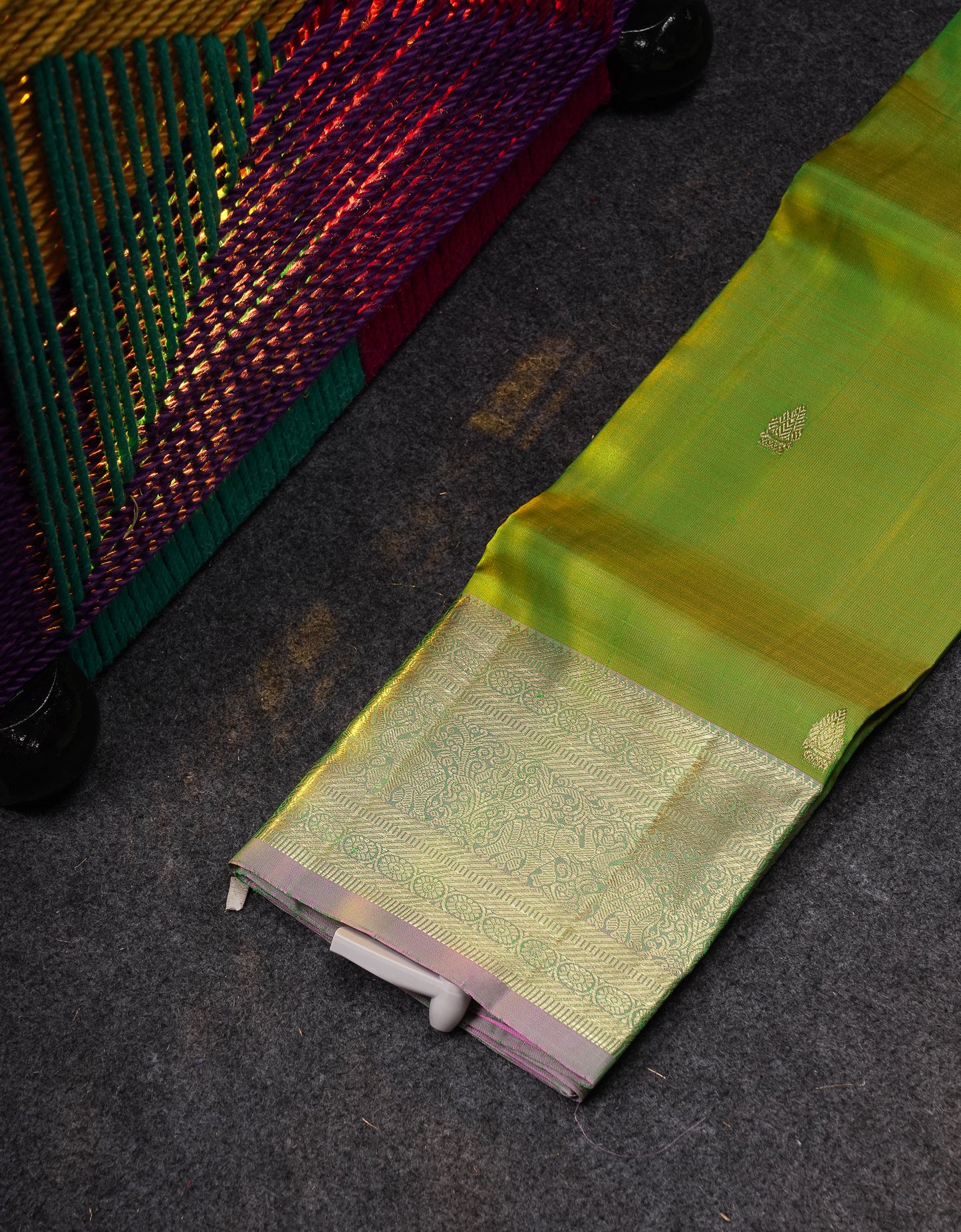 Beautiful Pure Silk Pattu Pavadai (Manthulir Green) With Contrast Light Pink Blouse 27"