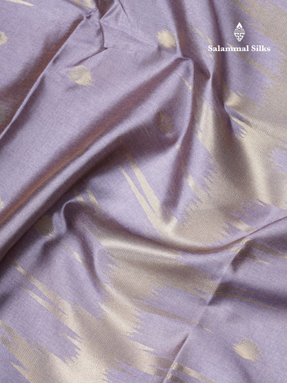 Light Chocolate Semi Tussar Silk Saree With Contrast Lavender Border