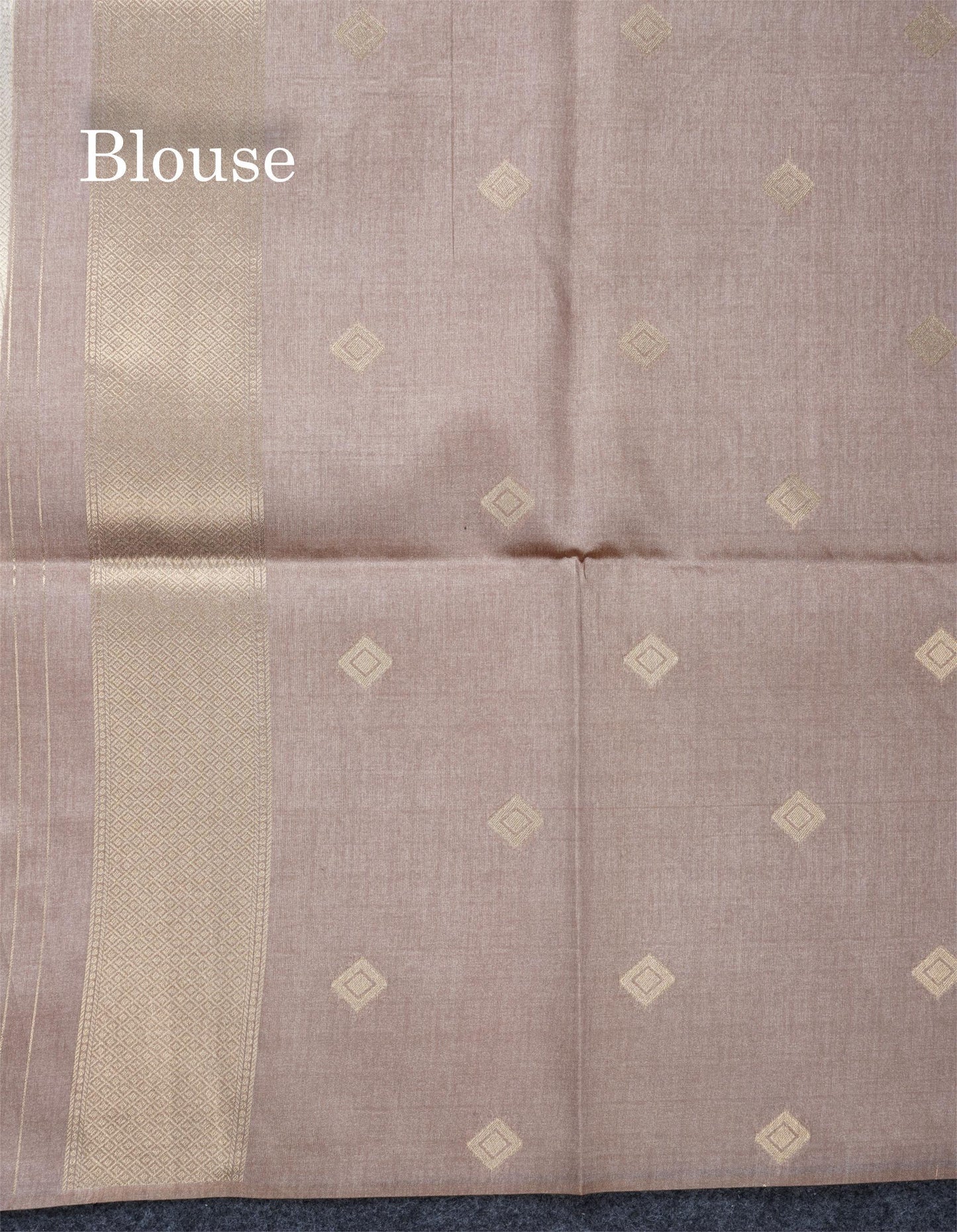 Light Chocolate Semi Tussar Silk Saree With Contrast Lavender Border