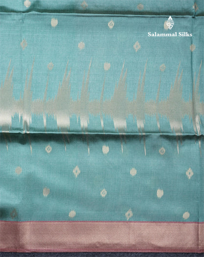 Light Chocolate Semi Tussar Silk Saree With Contrast Lavender Border