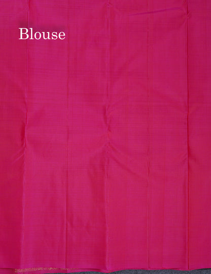 Beautiful Black Fancy Pure Kanjivaram Silk Saree With Contrast Pink Blouse