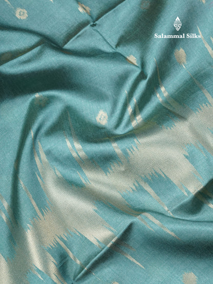 Light Chocolate Semi Tussar Silk Saree With Contrast Lavender Border