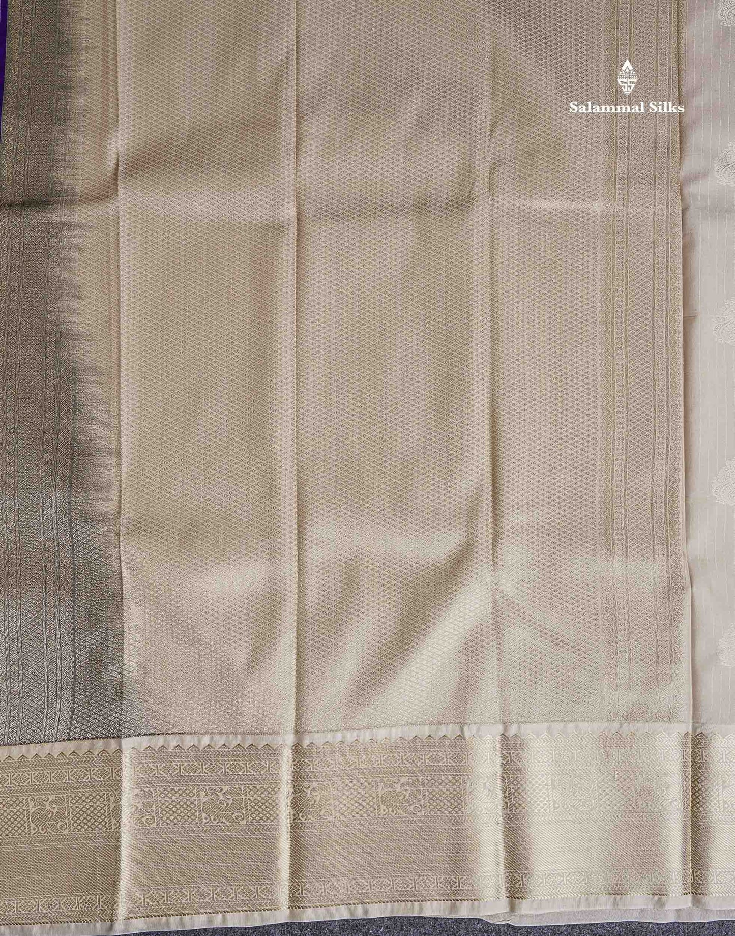 Pallu Of Royal Purple Semi Silk Saree 