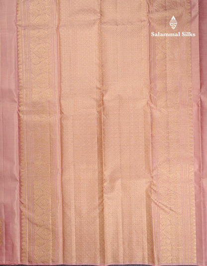 Beautiful Light Peach Fancy Pure Kanjivaram Silk Saree With Blouse