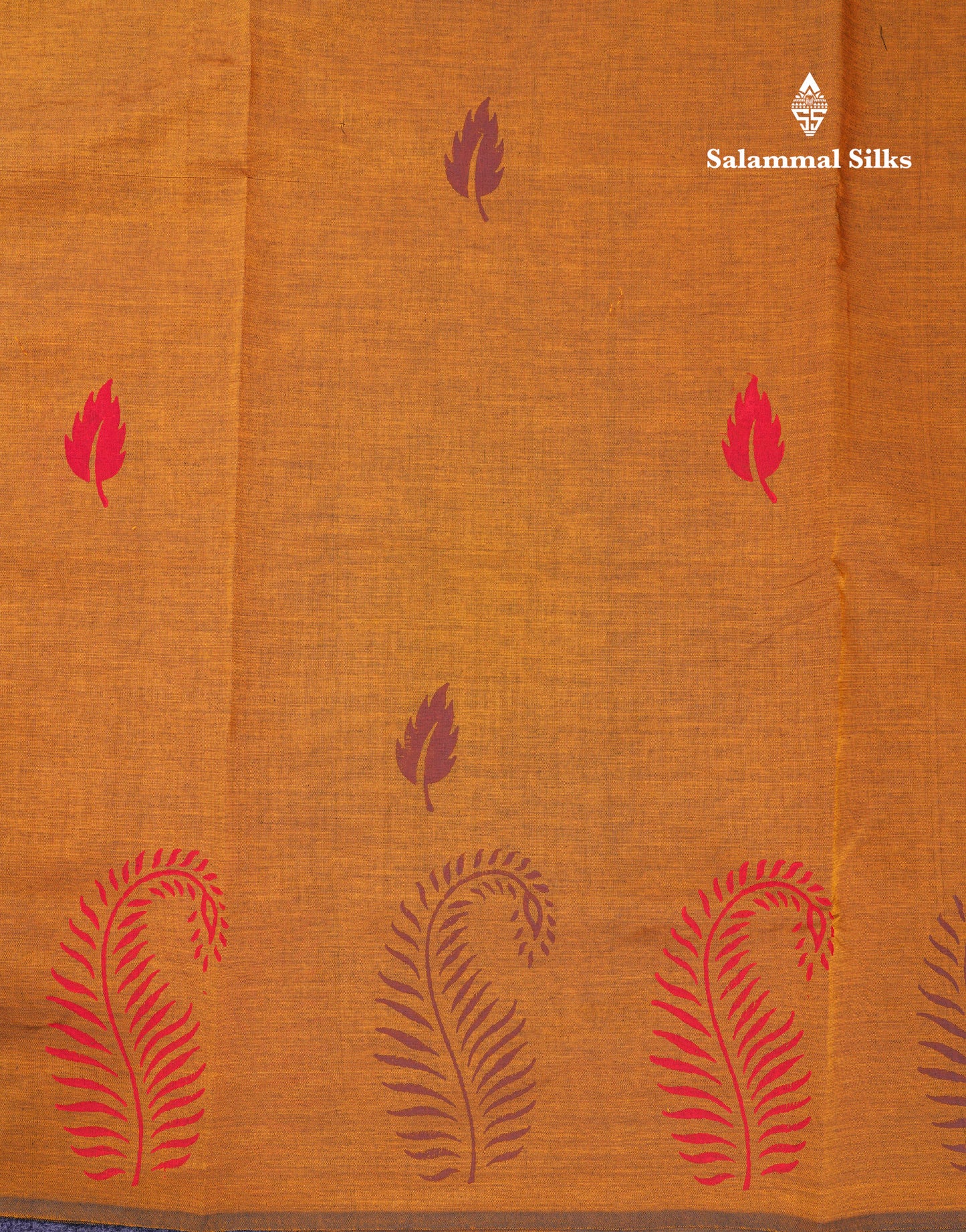Beautiful Mustard Yellow South Cotton Printed Saree With Contrast Brown Blouse