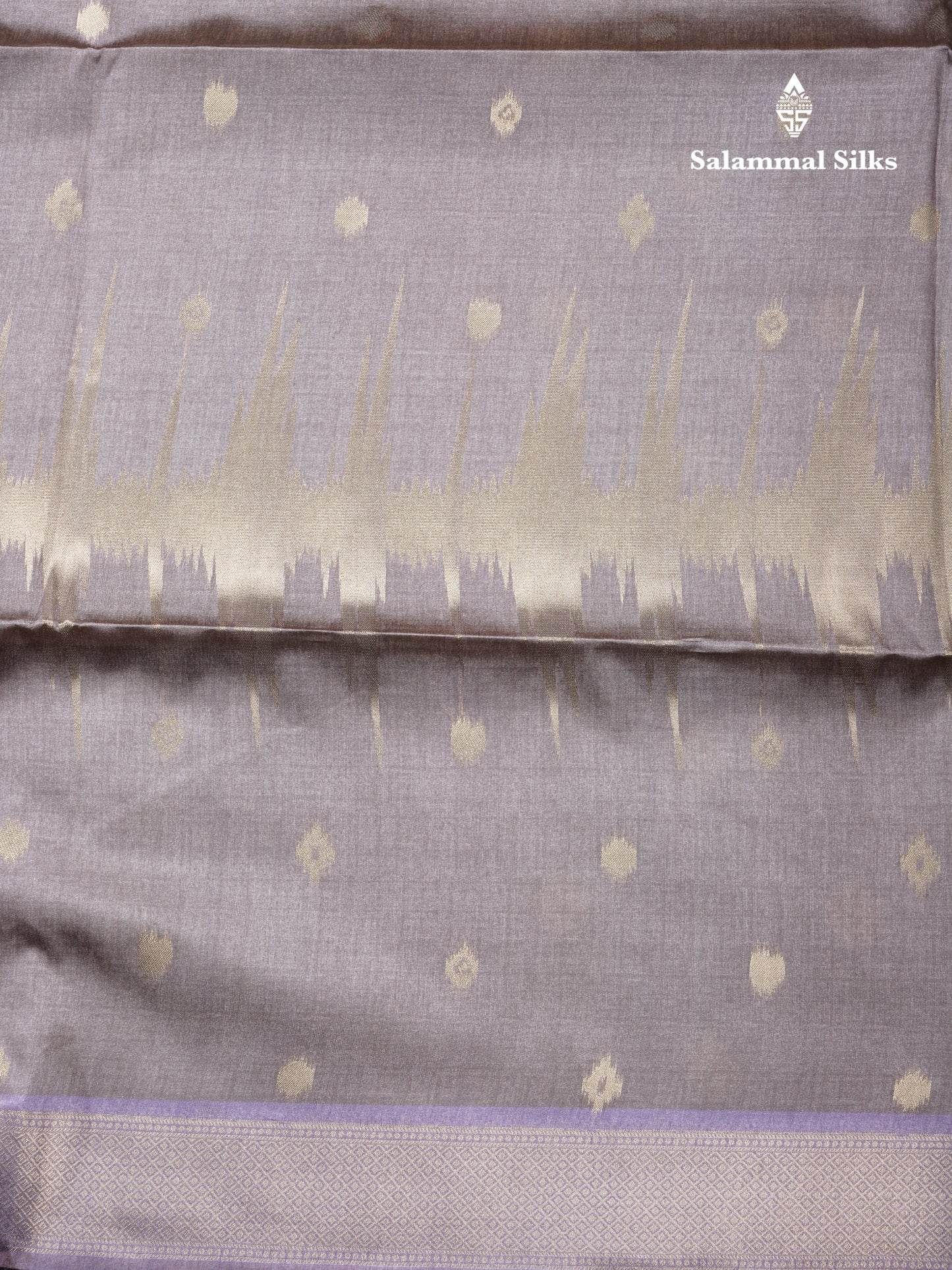 Light Chocolate Semi Tussar Silk Saree With Contrast Lavender Border