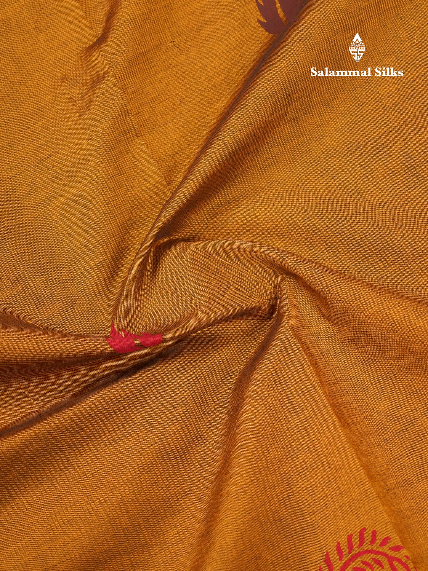 Beautiful Mustard Yellow South Cotton Printed Saree With Contrast Brown Blouse