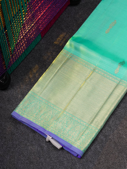 Beautiful Pure Silk Pattu Pavadai (Mehandi Green) With Contrast Light Pink Blouse 45"