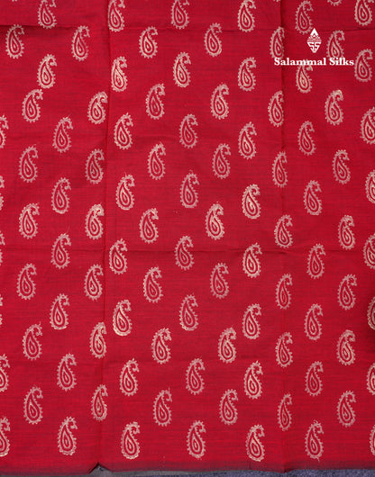 Beautiful Cream Sandal South Cotton Printed Saree With Contrast Redish Maroon Blouse