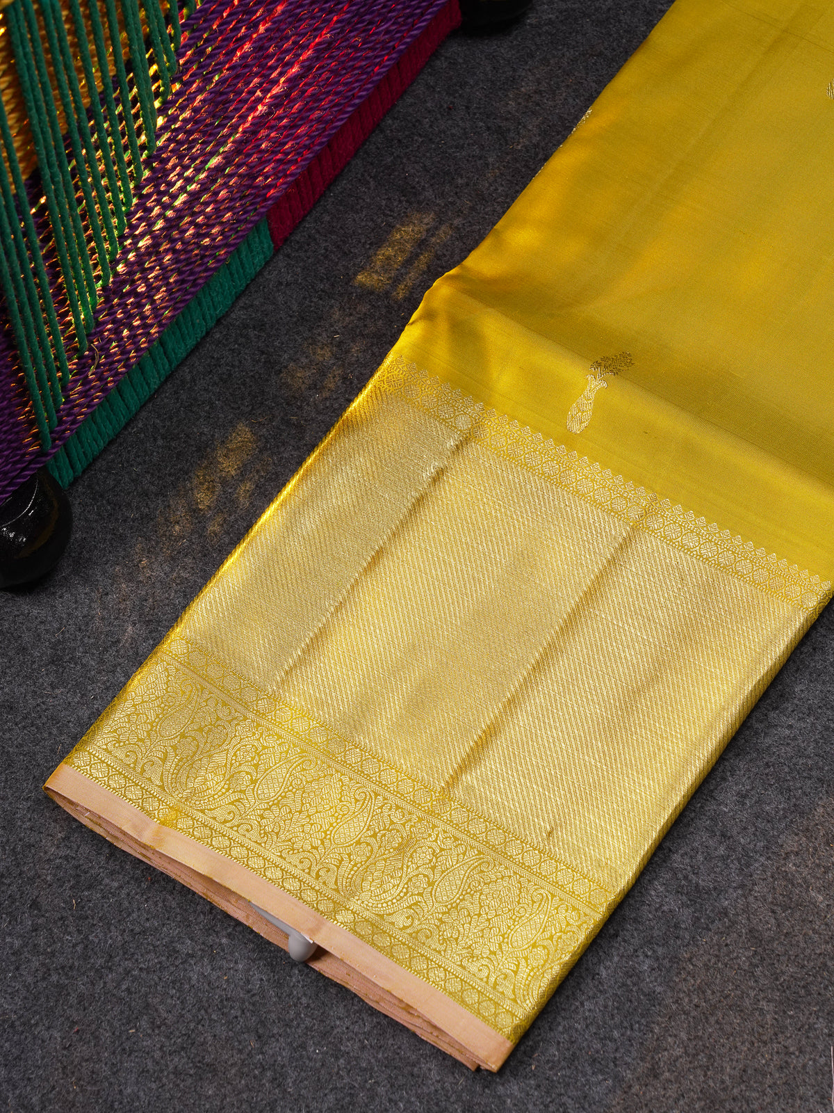 Beautiful Pure Silk Pattu Pavadai (Mehandi Green) With Contrast Light Pink Blouse 45"