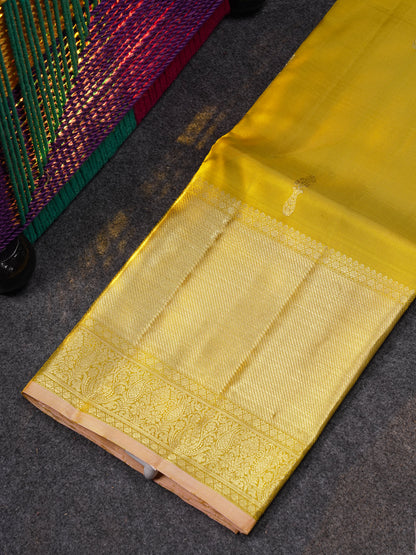 Beautiful Pure Silk Pattu Pavadai (Mehandi Green) With Contrast Light Pink Blouse 45"