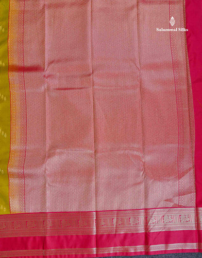 Pallu Of Manthulir Green Semi Silk Saree 