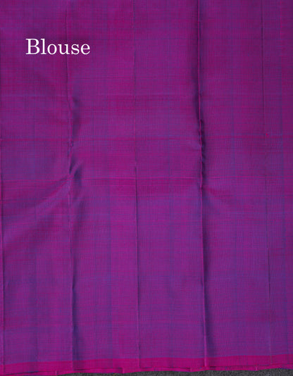 Beautiful Navy Blue Pure Kanjivaram Silk Saree With Contrast Vadamalli Fancy Border