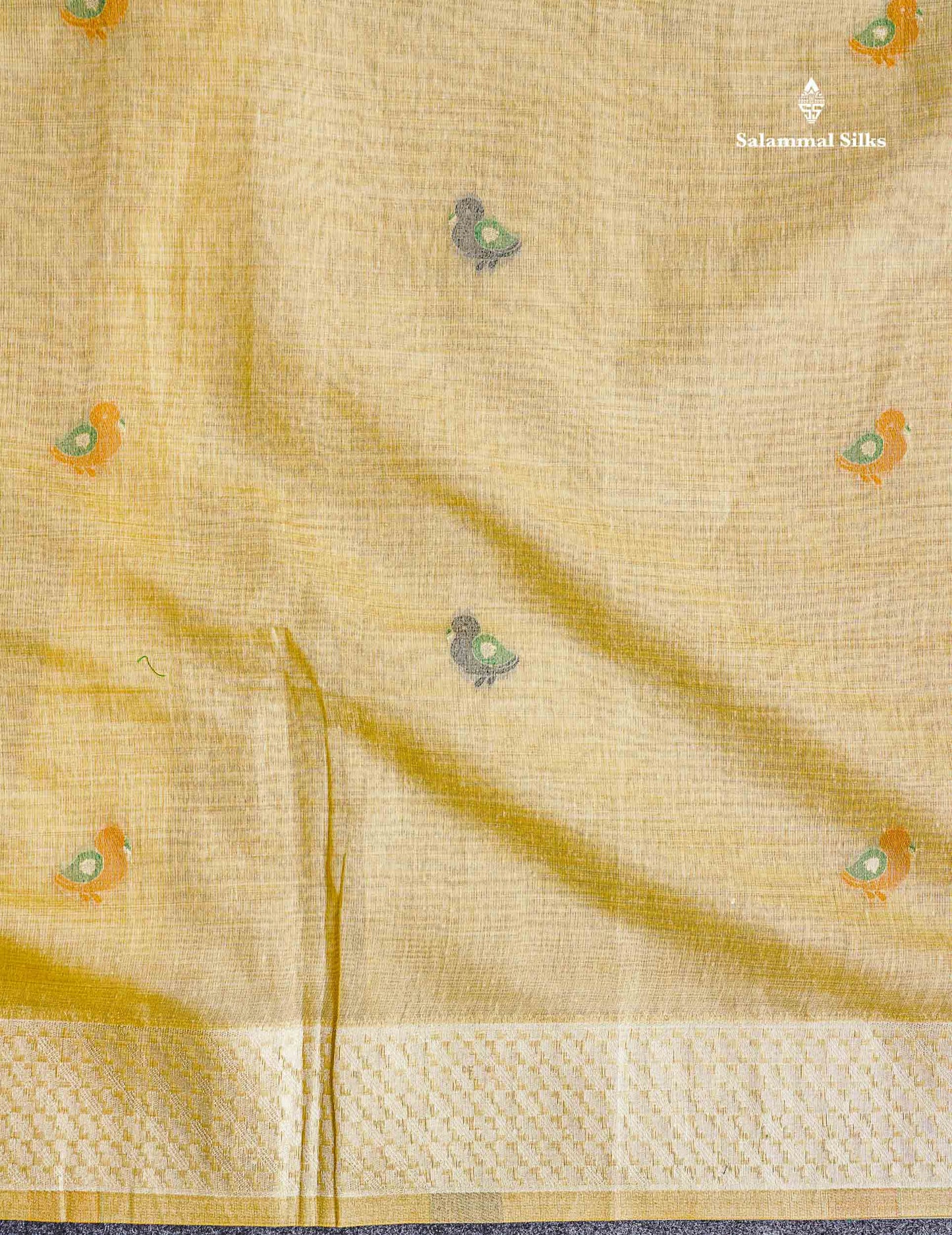 Border Of Sandal Muga Cotton Saree 