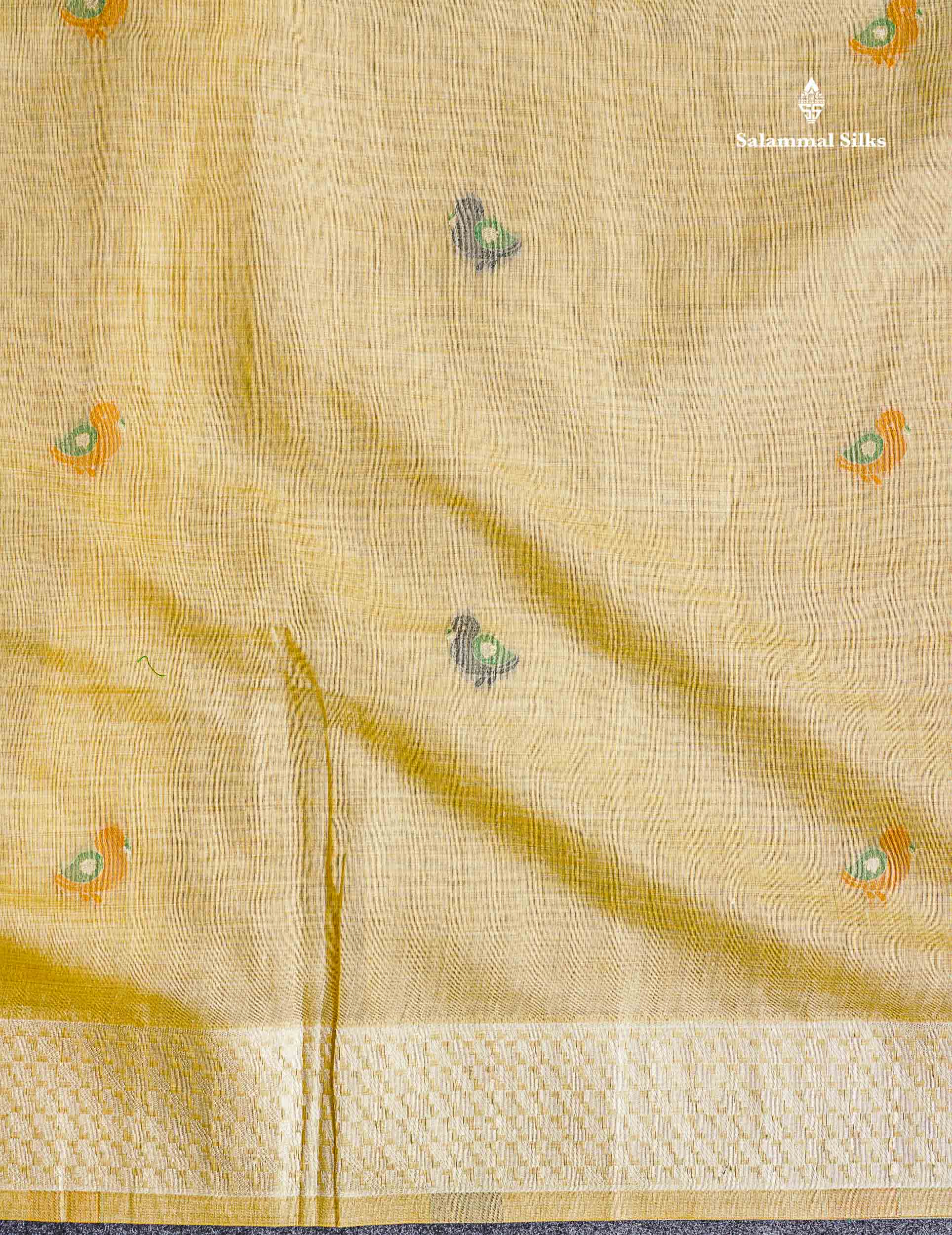 Border Of Sandal Muga Cotton Saree 