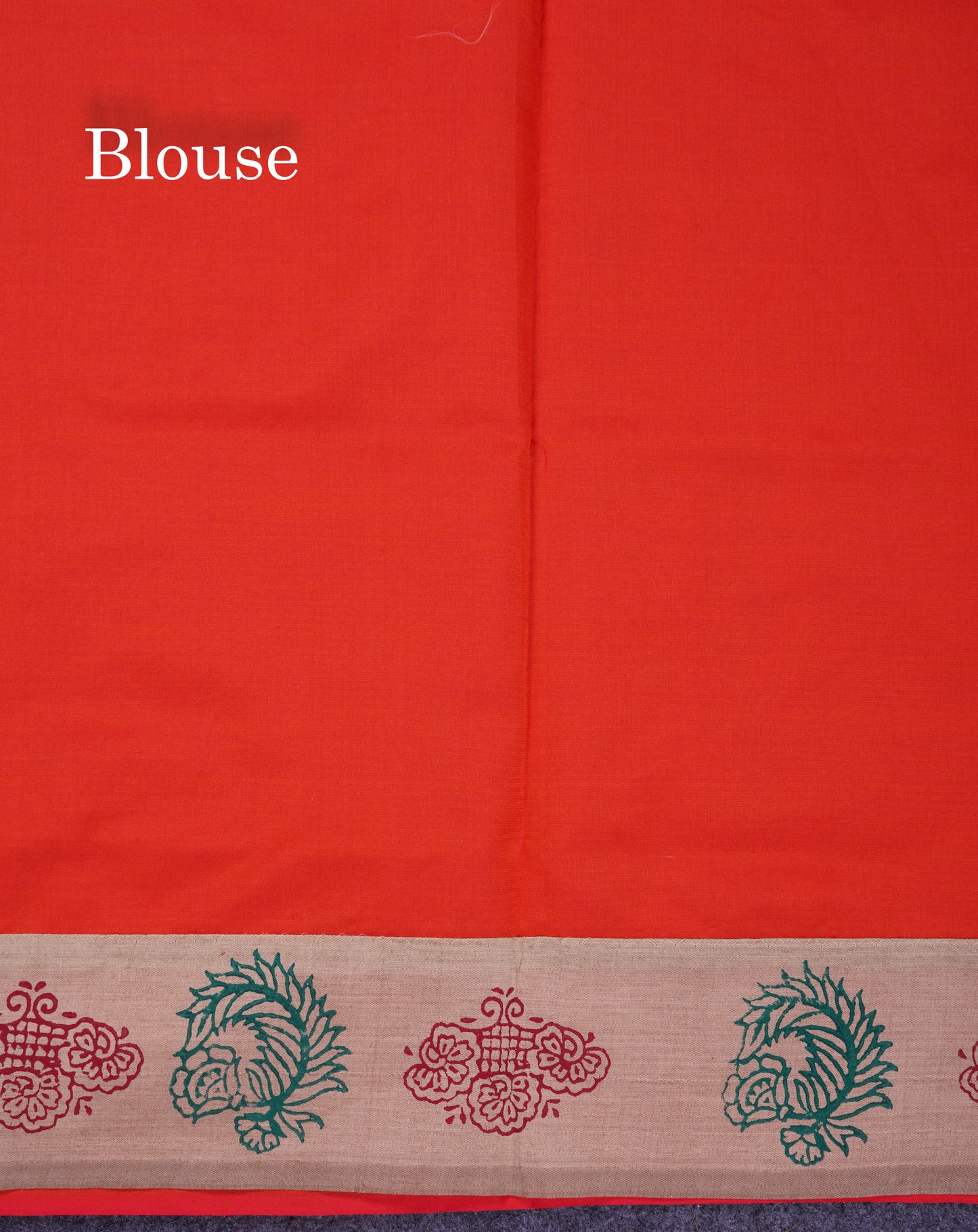 Beautiful Cream Sandal South Cotton Printed Saree With Contrast Orange Blouse